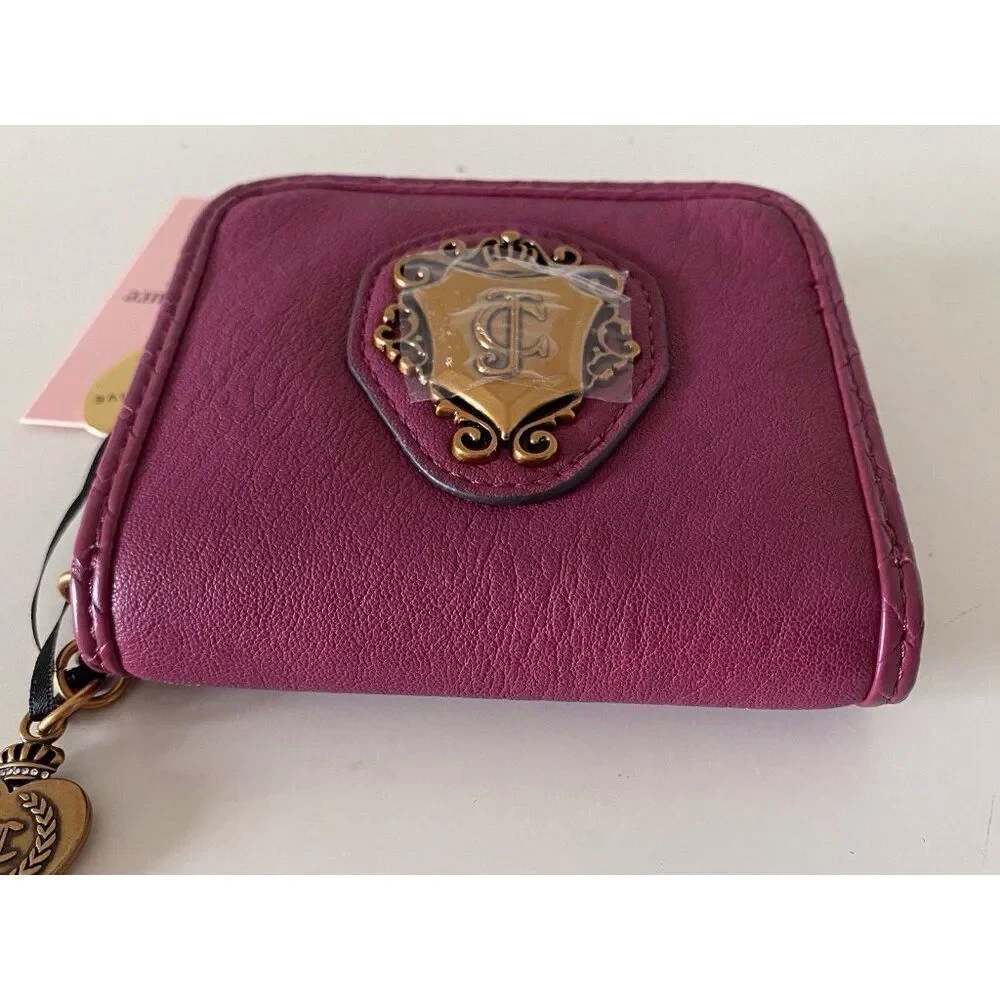Juicy Couture Juicy Romance Coin Zip Around Wallet Plum Berry NEW‎